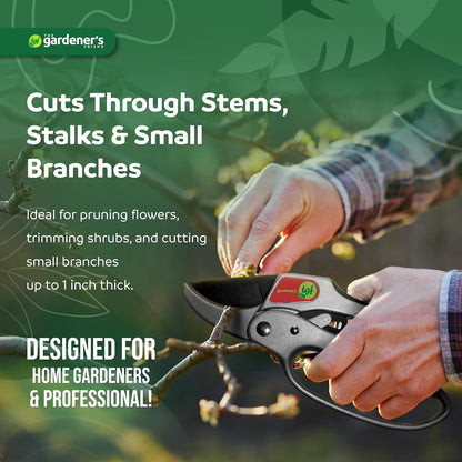 The Gardener's Friend Heavy Duty Ratchet Pruning Shears, Anvil