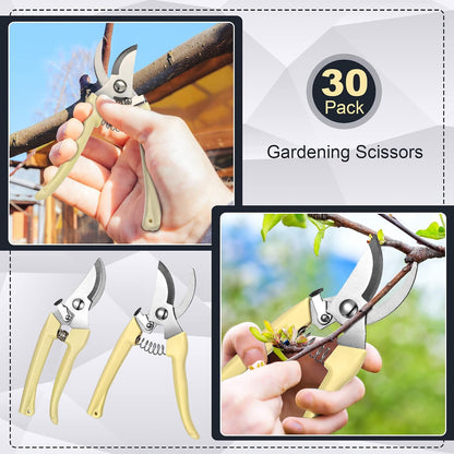 Chumia 30 Pack Garden Shears Flower Clippers for Plant Cutting, Beige