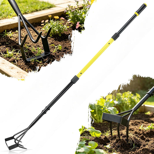 Jardineer 2-in-1 Hoe and Cultivator Long Handle, Garden Hoe for Weeding