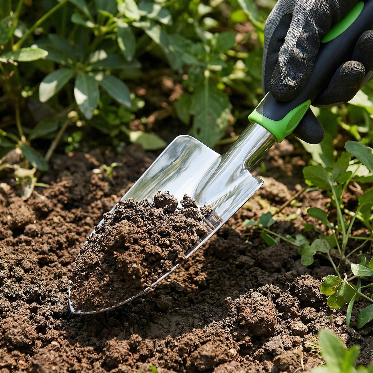10 Pcs Garden Shovel Aluminum Alloy Heavy Duty Trowel Garden Tool Small Shovels for Digging Metal Hand Trowel Spade with Soft Handle for Lawn Yard Farm Home Shop Planting