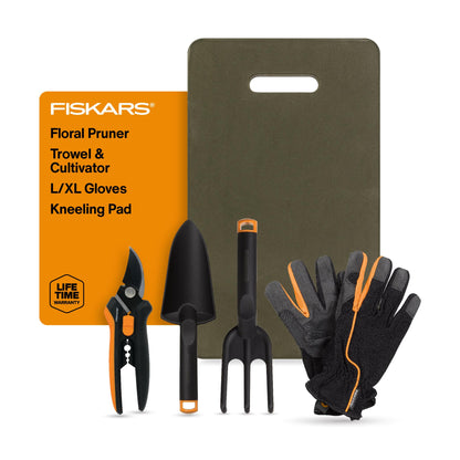 Fiskars 6" Steel Micro-Tip Pruning Scissors, Garden Snips for Small Plants