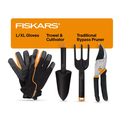 Fiskars Forged Steel Bypass Pruning Shears, 1" Cut Capacity Garden Clippers
