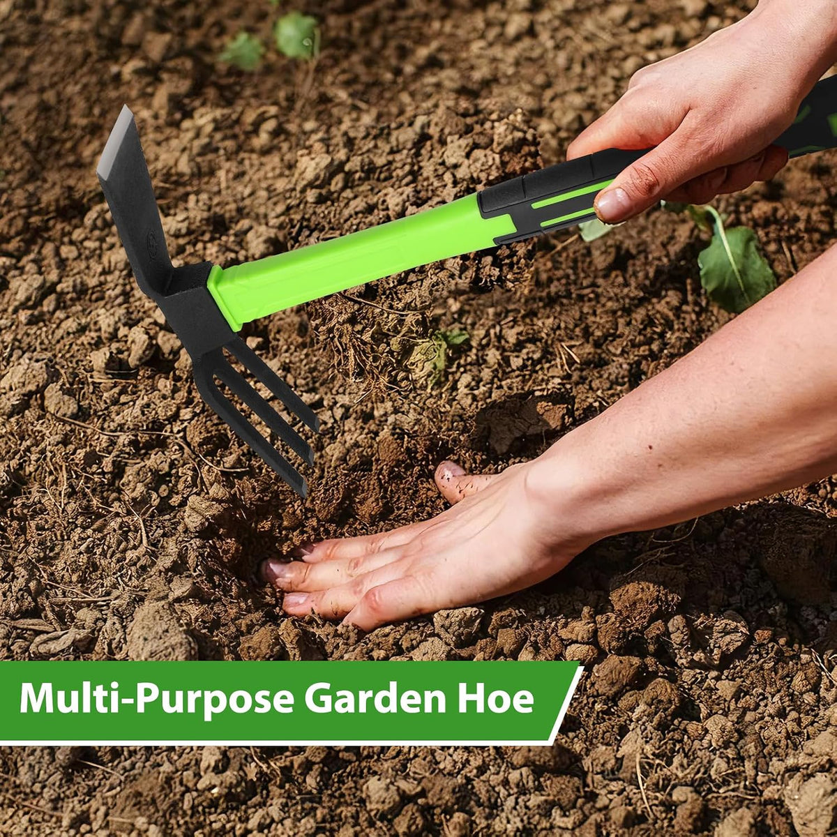 Garden Hand Hoe and Cultivator Rake for Weeding, 1.5lb