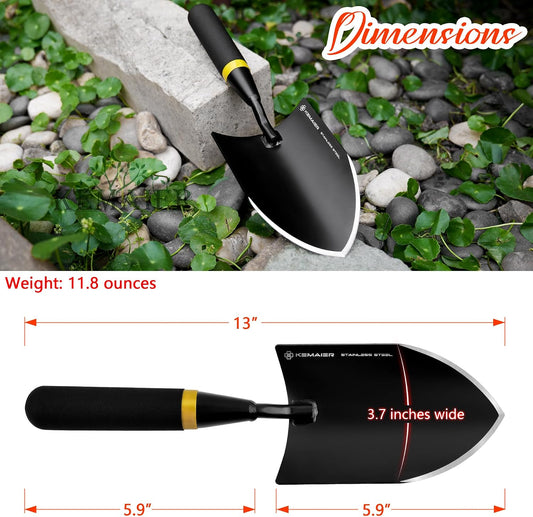 Kemaier Heavy Duty Stainless Steel Garden Trowel Shovel Tools