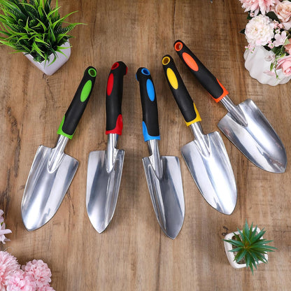 10 Pack Garden Hand Trowel, Aluminum Alloy Heavy Duty Small Shovel Set for Digging, Weeding & Transplanting, Ergonomic Non-Slip TPR Handle, Rustproof Metal Hand Spade for Lawn Yard Farm Planting
