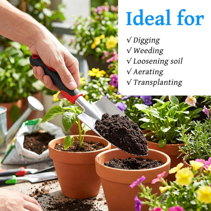 10 Pack Garden Hand Trowel, Aluminum Alloy Heavy Duty Small Shovel Set for Digging, Weeding & Transplanting, Ergonomic Non-Slip TPR Handle, Rustproof Metal Hand Spade for Lawn Yard Farm Planting