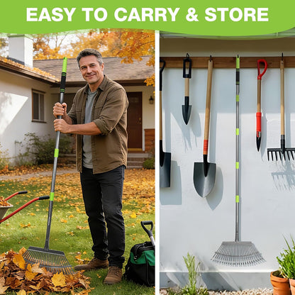 WORKPRO Rakes, Small Leaf Rake with 73” Adjustable Long Handle