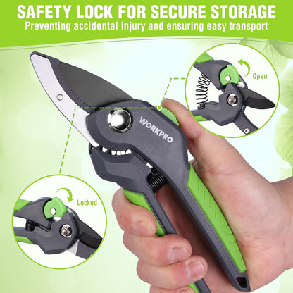 WORKPRO 8.5" Anvil Pruning Shear, Heavy Duty Garden Scissors & Clippers