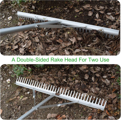 Landscape Rake, 36" Head Aluminum Lake Weed Rake for Lawns Lake Garden Pond
