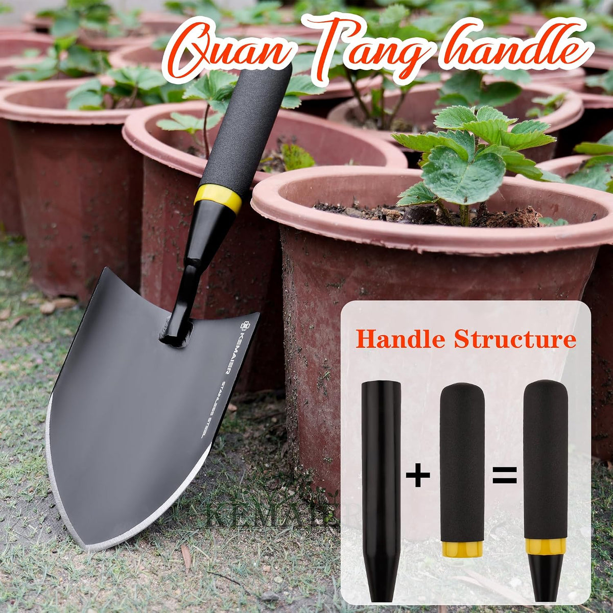 Kemaier Heavy Duty Stainless Steel Garden Trowel Shovel Tools