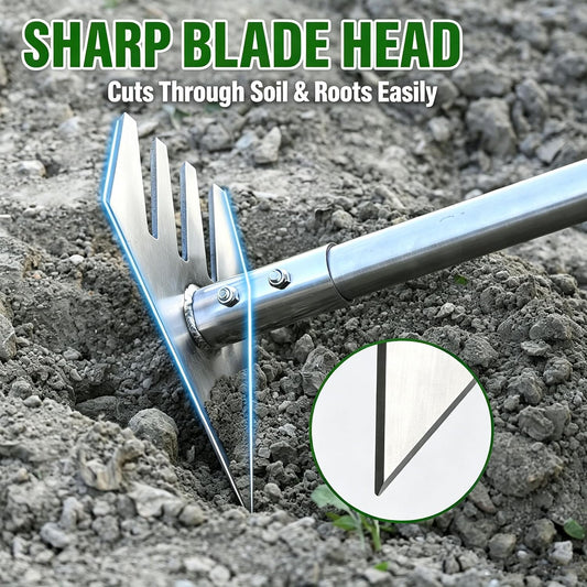 BARAYSTUS Garden Hoe Heavy Duty, Adjustable Long Handle Weeding Tool