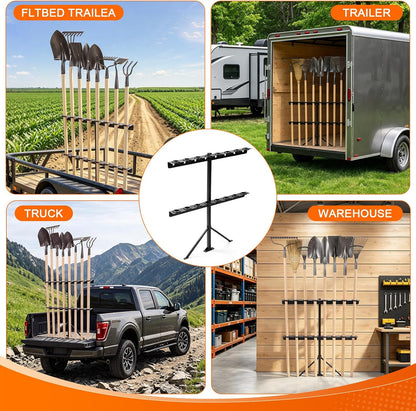 Trailer Tool Racks for Lawn Equipment 8 Hole Truck Shovel Holder