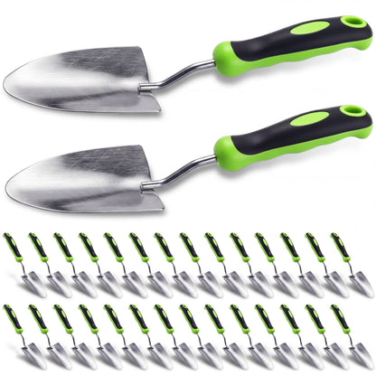 Yaocom 12 Pcs Garden Shovel Aluminum Alloy Heavy Duty Trowel Small Digging Shovels Metal Hand Trowel Spade with Soft Handle for Garden Lawn Yard Planting Tool (Wide Shovel,Yellow,Green,Orange,Red)