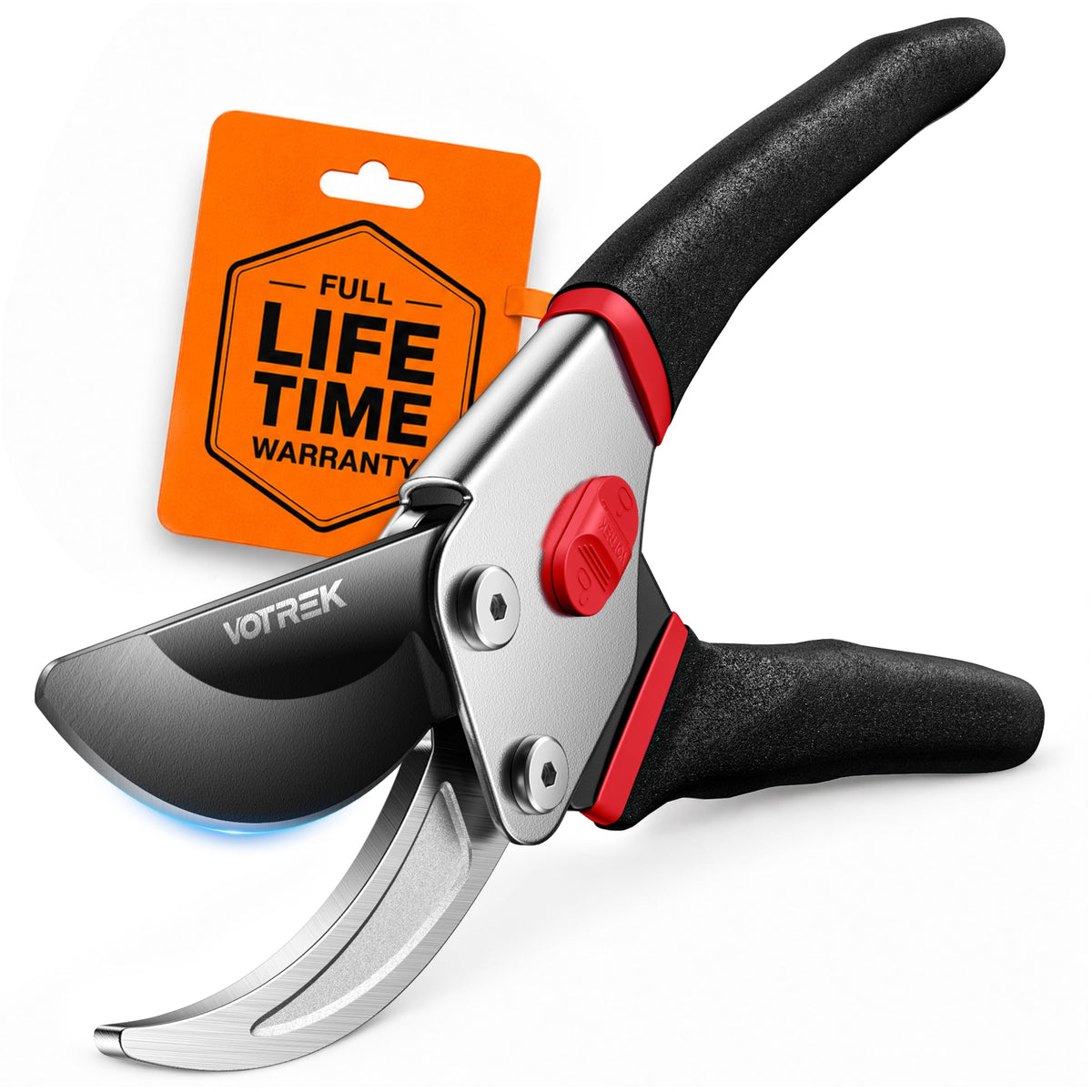 8.5" Bypass Pruning Shears, Jam-Proof Spring Clippers for branches