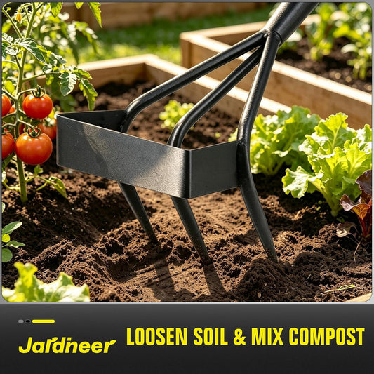 Jardineer 2-in-1 Hoe and Cultivator Long Handle, Garden Hoe for Weeding