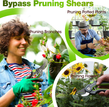 WORKPRO 2-Pack Garden Pruning Shears, 8" Bypass & 6.25" Straight Shears