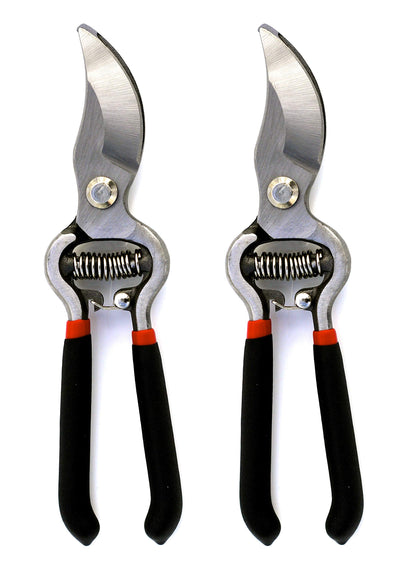 GARDEN GURU Classic Bypass Pruning Shears Clippers – Heavy Duty Forged Steel Garden Pruners – Safety Lock – Non Slip Comfort Grips – Cuts up to 1” Diameter – Professional Bypass Pruners for Gardening