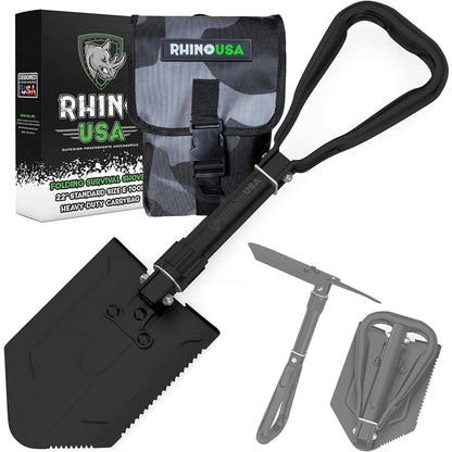 Rhino USA Folding Survival Shovel with Pick - Military Entrenching Tool