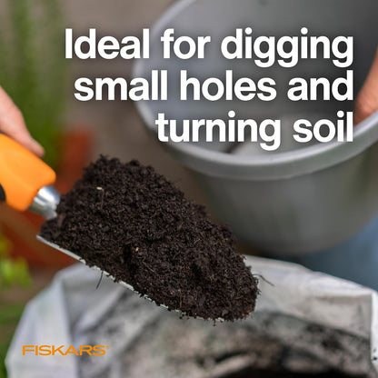 Fiskars Ergo Garden Trowel, Heavy Duty Hand Tool for Digging and Planting