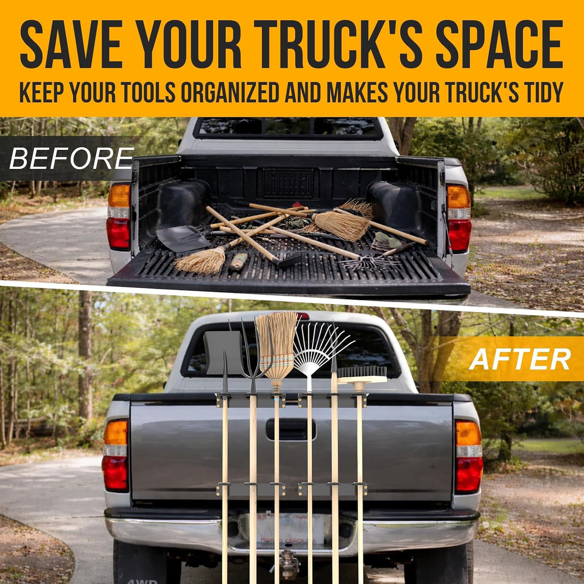 Utility Trailer Tool Rack, 4Pcs 3 Hole Shovel Holder