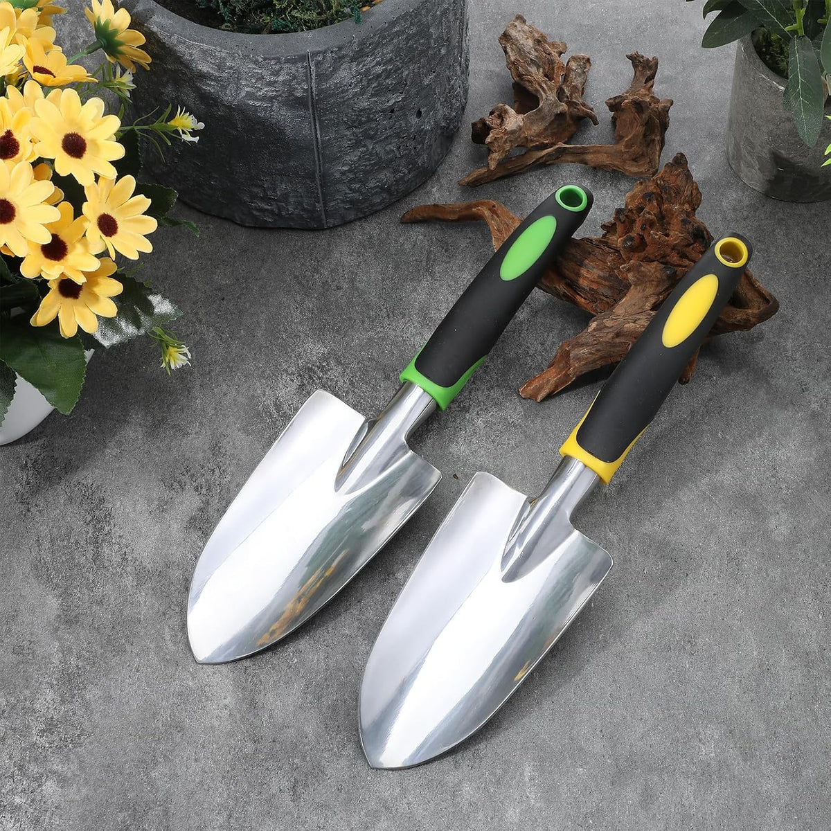 PercyEffie10 Pcs Garden Trowel Bulk, Heavy Duty Shovels Garden Tool, Small Shovel for Digging Metal Hand Trowel Spade with Soft TPR Handle for Flower Soil Planting Digging Transplanting
