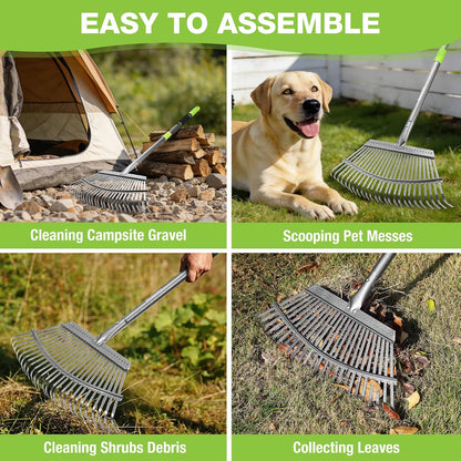 WORKPRO Rakes, Small Leaf Rake with 73” Adjustable Long Handle