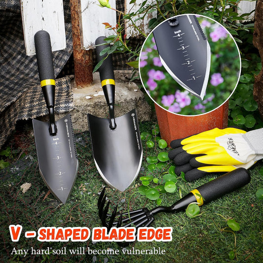 Kemaier 3-Piece Garden Tool Set, Heavy-Duty Stainless Steel Premium Tools