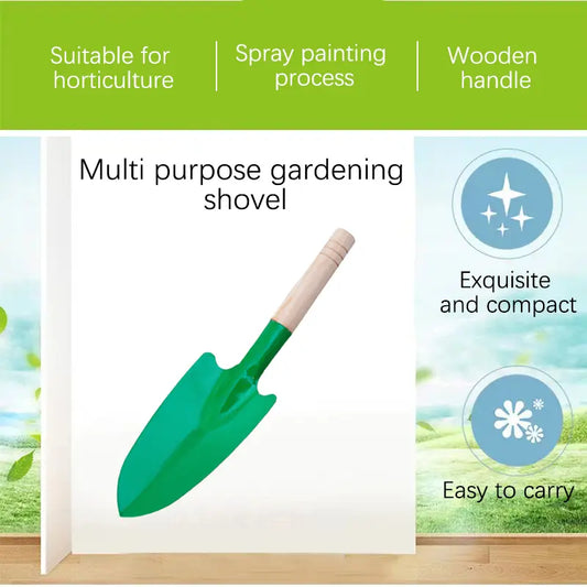 11 Inch Garden Wooden Handle Hand Shovel, Stainless Steel Garden Shovel, Gardening Hand Tools for Digging, Planting, Measuring, Transplanting 1pcs Portable