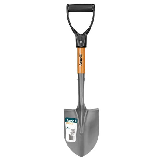 18 in. Carbon Steel Compact Design Digging Shovel with D-Grip Short Handle, Heavy-Duty Garden Spade Tool, Manufacturer Warranty, 18 Inches