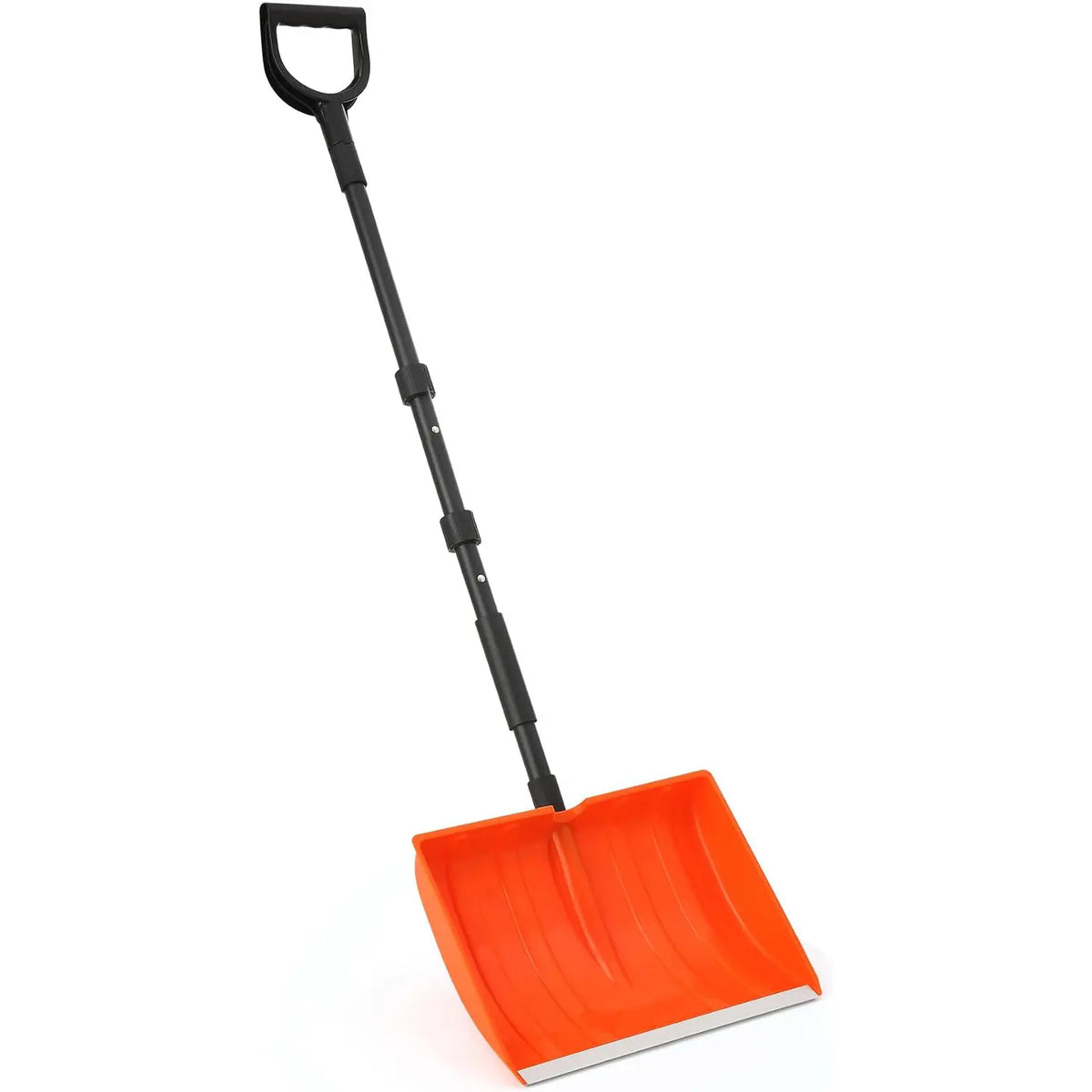 55-in Portable Snow Shovel, Outdoor Hand Tool with D-Grip Handle, Aluminum Strip, Large Capacity for Driveway, Home Garage Snow Removal,toolupgrade