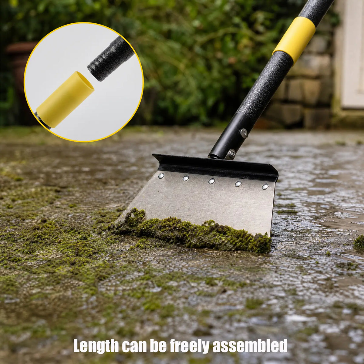 Yellow Heavy-Duty Carbon Steel Garden Shovel - Multi-Length (60/72/88 in), 10.24 in Rust-Resistant Stainless Blade, Ergonomic Non-Slip Grip Manual Tool, Heavy-Duty Construction for Garden Maintenance, Pavement Removal, Outdoor Use