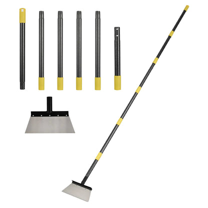 Yellow Heavy-Duty Carbon Steel Garden Shovel - Multi-Length (60/72/88 in), 10.24 in Rust-Resistant Stainless Blade, Ergonomic Non-Slip Grip Manual Tool, Heavy-Duty Construction for Garden Maintenance, Pavement Removal, Outdoor Use