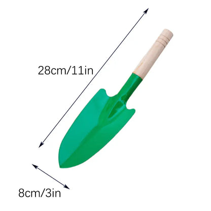 11 Inch Garden Wooden Handle Hand Shovel, Stainless Steel Garden Shovel, Gardening Hand Tools for Digging, Planting, Measuring, Transplanting 1pcs Portable