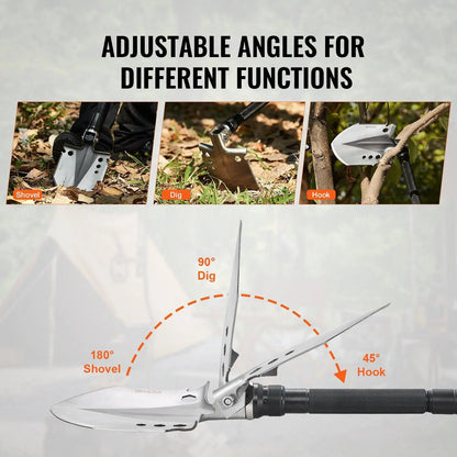 【Fallpicks】13-in-1 Folding Survival Shovel - VEVOR Portable Compact Multitool, All Metal EDC Tool, Copper Adults’ Survival Equipment, Outdoor Camping Gadget