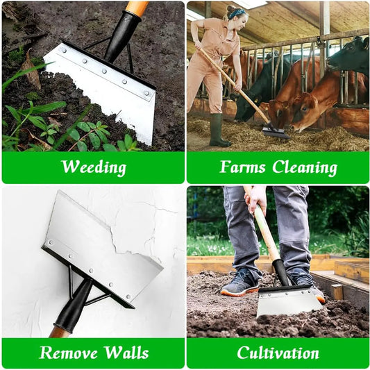 2026 Upgraded Durable Metal Shovel - Head Only with Wooden Handle, Multifunctional Landscaping & Durable Gardening Tool for Gardens, Walls, Floor Scraper, Weed Remover